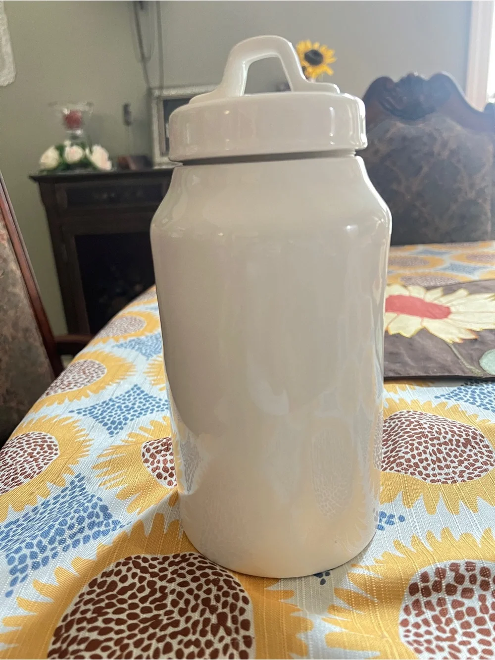 Rae Dunn White Ceramic 'WOOF' Treat Canister
